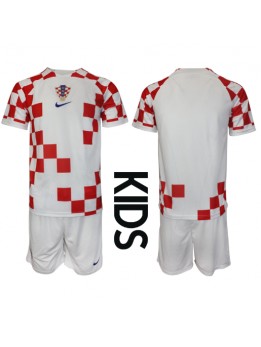 Kroatien Replika Hemmakläder Barn VM 2022 Kortärmad (+ byxor)